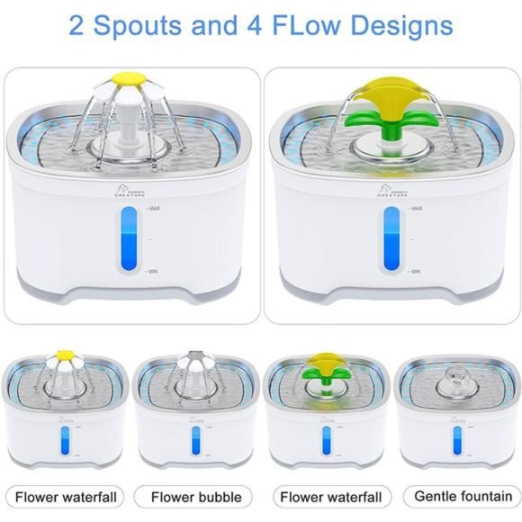 Cat Fountain Stainless Steel, 84oz/2.5L Automatic Pet Fountain with Water Level - Picture 6 of 6